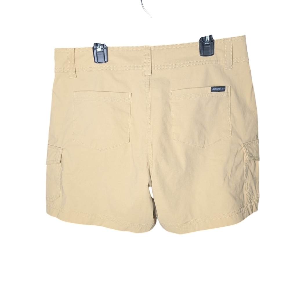 Eddie Bauer Khaki Beige Cargo Shorts Women's 6 Like New Condition Pockets Zipper - Picture 9 of 9